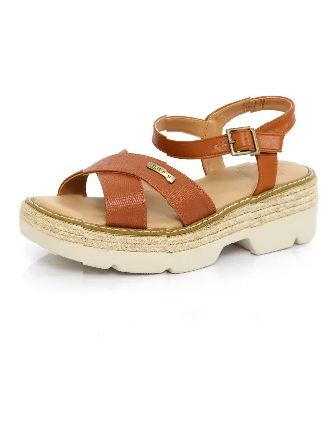 Sandalias para dama Karla Camel Pu