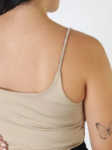 Crop top  para dama color beige