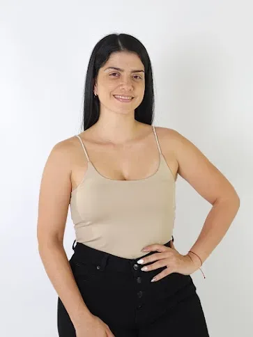 Crop top  para dama color beige