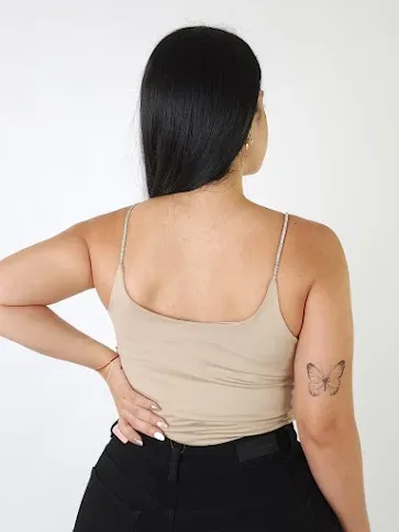 Crop top  para dama color beige
