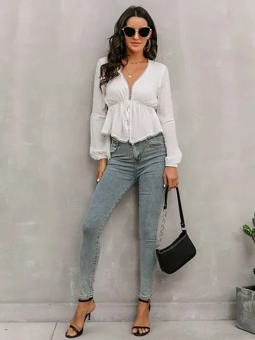 Blusa para color blanco manga larga