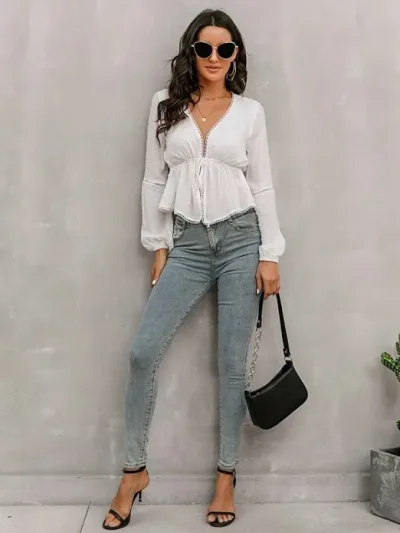 Blusa para color blanco manga larga