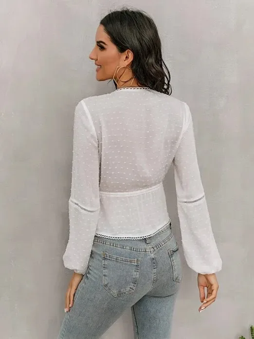 Blusa para color blanco manga larga
