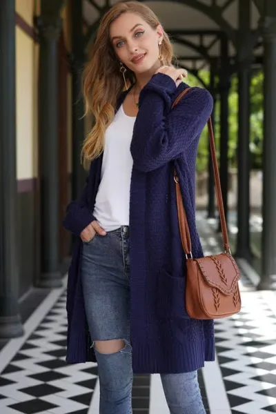 Cardigans para dama color azul