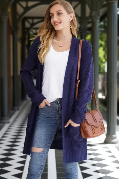 Cardigans para dama color azul