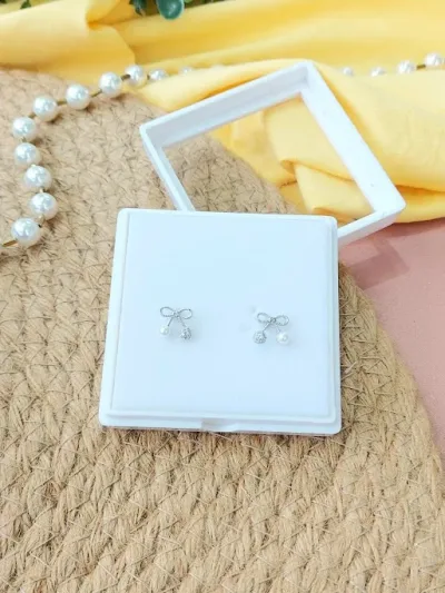 Par de aretes plata 925 para dama color plateado