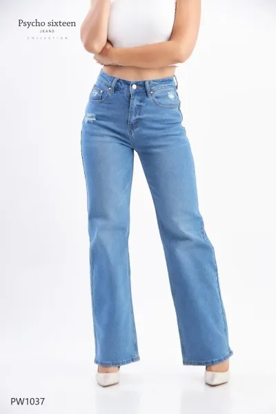 Jeans PSYCHO SIXTEEN para dama High rise, Baggy, Wide Leg Stretch PW1037