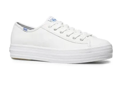 Tenis Keds para dama color blanco TRIPLE KICK LTHR WHITE