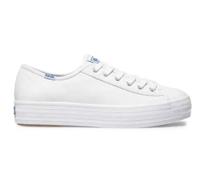 Tenis Keds para dama color blanco TRIPLE KICK LTHR WHITE