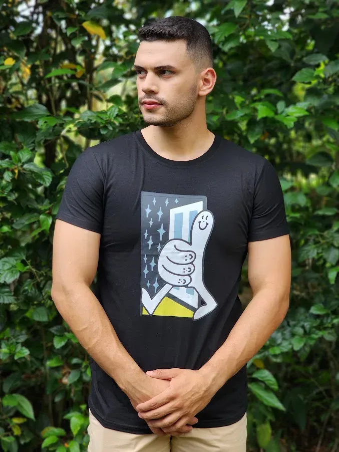 Camiseta Estivaneli para caballero color negro