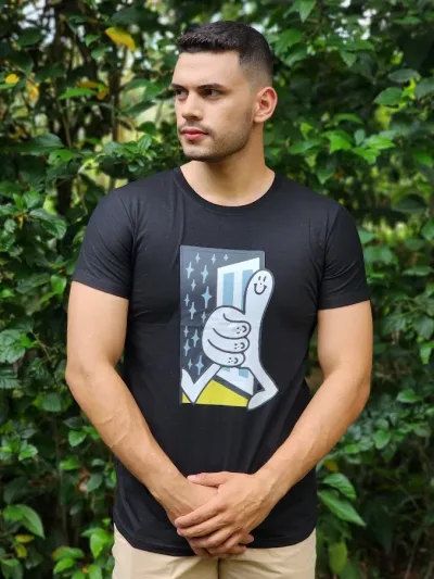 Camiseta Estivaneli para caballero color negro