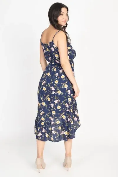 Vestido para dama color azul con estampado floral