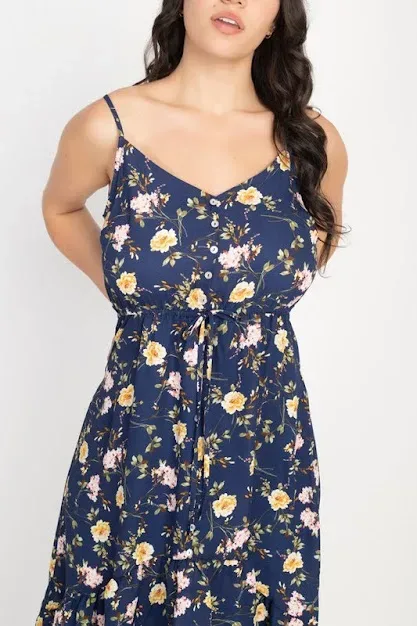 Vestido para dama color azul con estampado floral