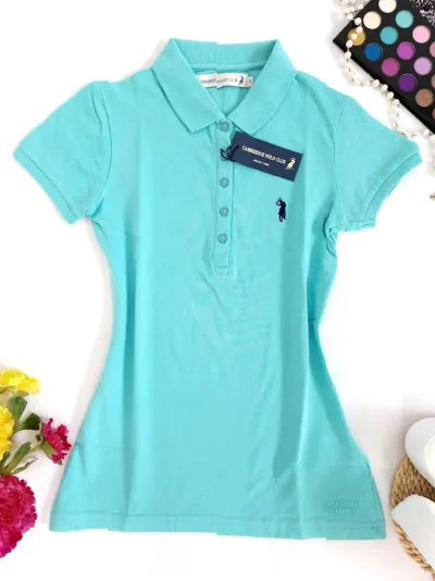 Camiseta Polo Cambrige Club para dama color celeste