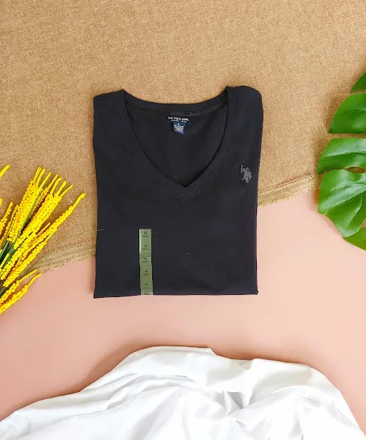 Camiseta U.S Polo para dama color negro