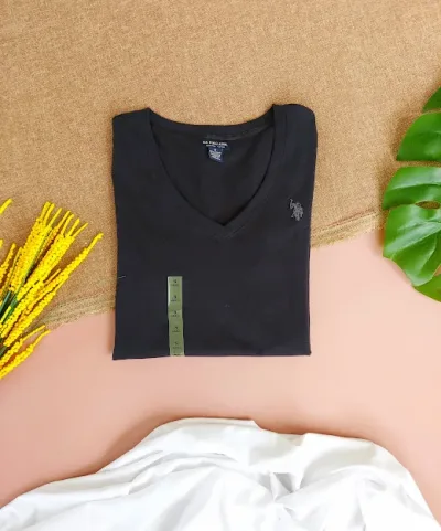 Camiseta U.S Polo para dama color negro
