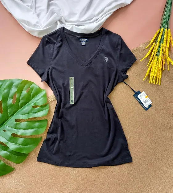 Camiseta U.S Polo para dama color negro