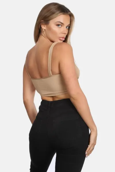 Crop Top para dama color beige oscuro 357