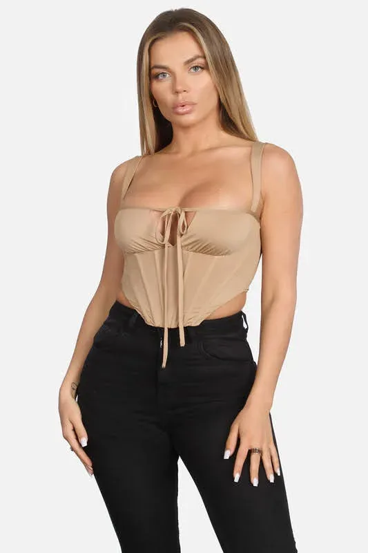 Crop Top para dama color beige oscuro 357