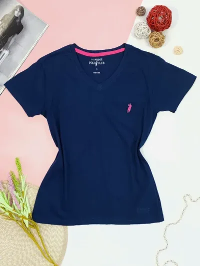 Camiseta Polo cambrige para dama color azul
