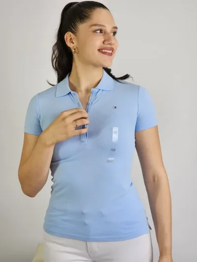 Camiseta Toomy Hilfiger para dama color celeste