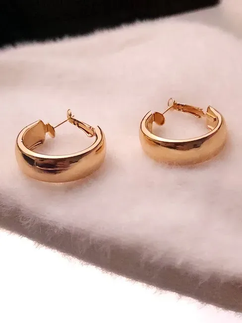 Argollas para dama de fantasía color dorado