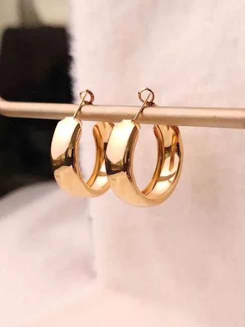Argollas para dama de fantasía color dorado