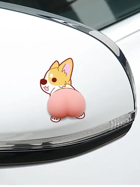 Pagatina para coche con diseño de perro en 3D multicolor
