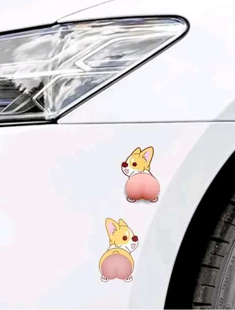 Pagatina para coche con diseño de perro en 3D multicolor
