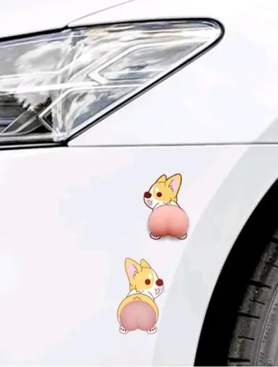 Pagatina para coche con diseño de perro en 3D multicolor