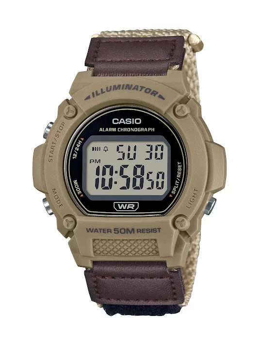 Reloj Casio para caballero W-219HB-5AVDF COLOR BEIGE