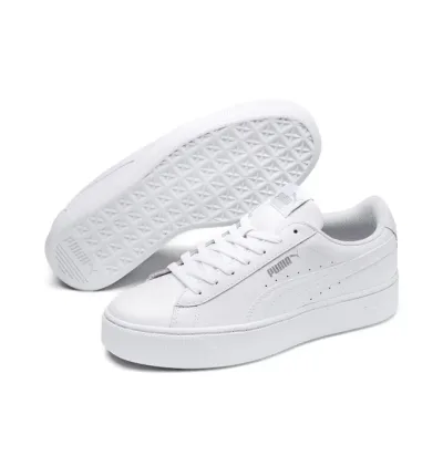 Tennis Puma  Vikky Stacked L para dama color blanco