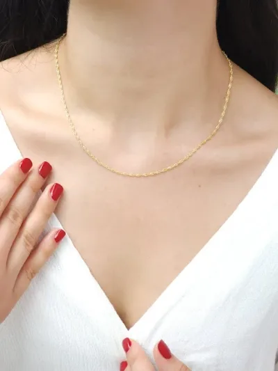 Collar plata 925 para dama color dorado con baño de oro 18K #9