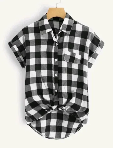 Camisa para dama diseño a cuadros