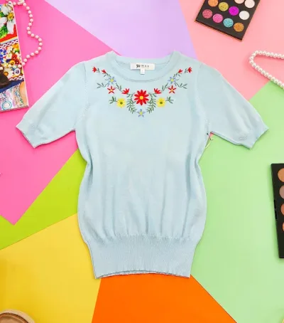 Blusa Mak Sweater para dama color celeste