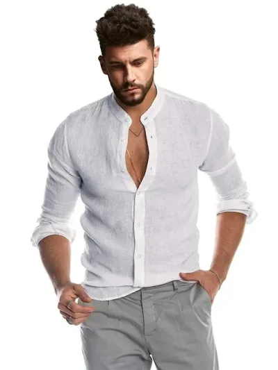 Camisa para caballero color blanco hueso