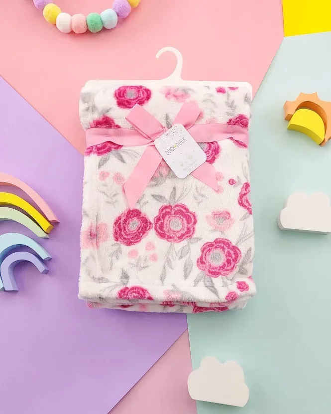 Cobija para niño con diseño floral