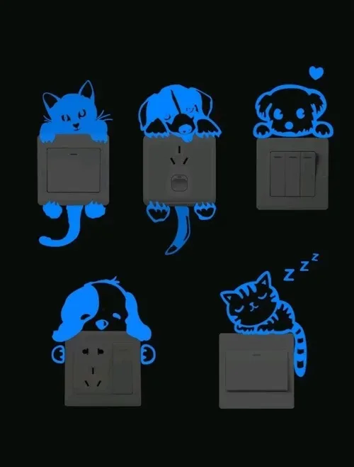 Pegatinas de animales que brillan en la oscuridad