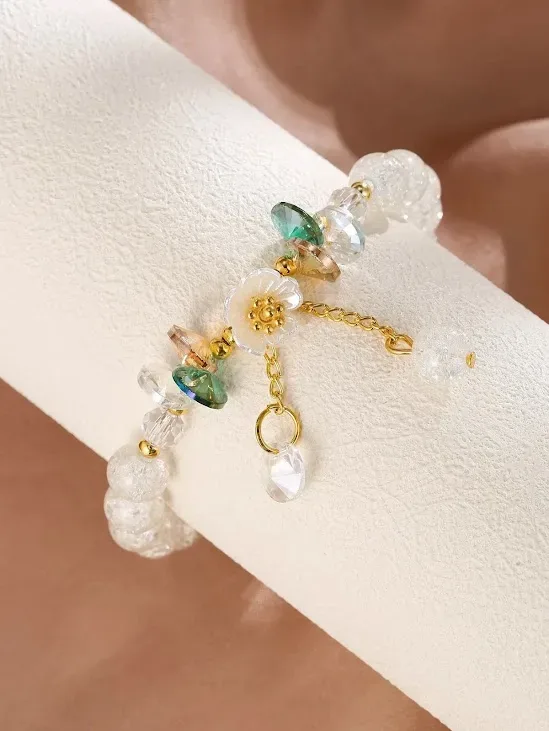 Pulsera para dama de fantasia con diseño de flor