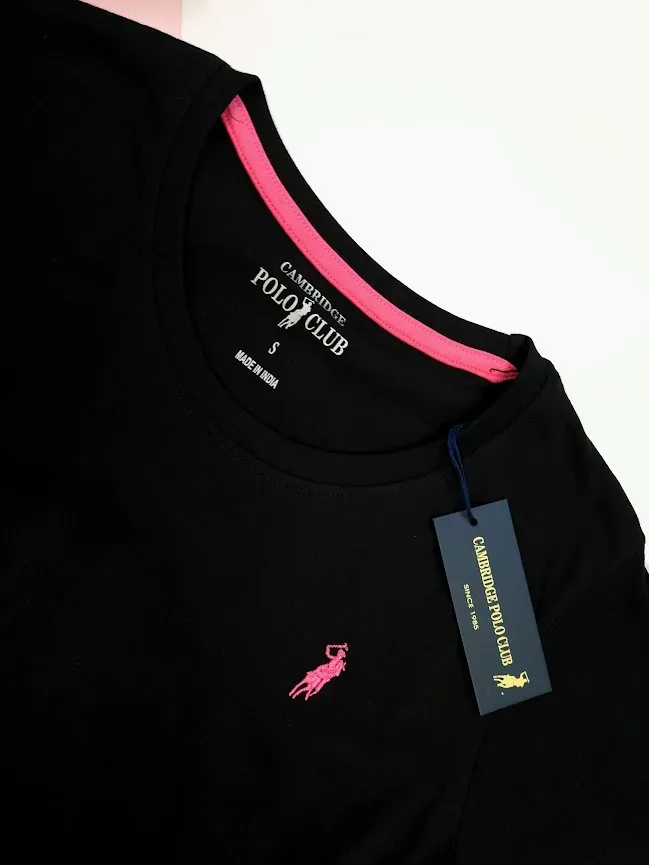 Camiseta Polo cambrige para dama color negro