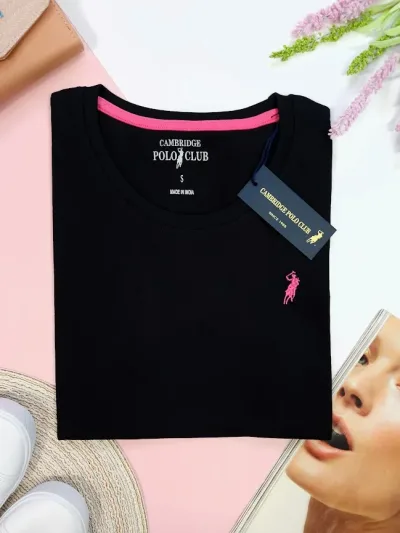 Camiseta Polo cambrige para dama color negro
