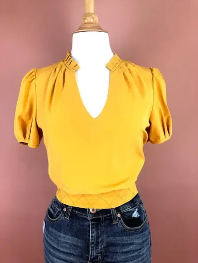 Blusa para dama color mostaza