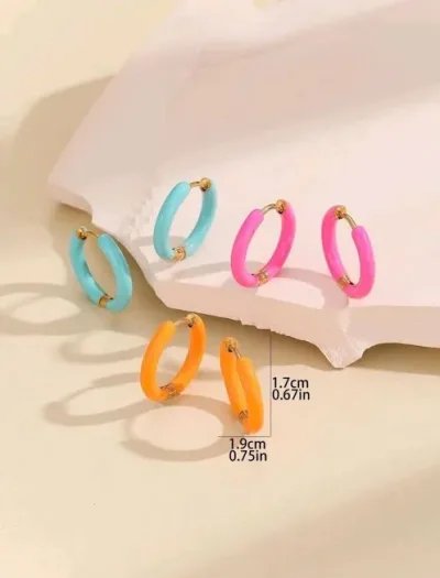 Argollas de acero inoxidable cubiertas con esmalte color al azar