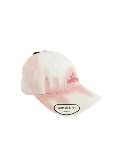 Gorra Adidas para dama patrón tie dye rosa y blanco