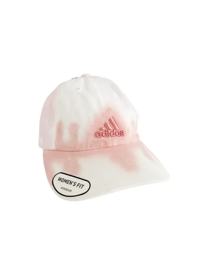 Gorra Adidas para dama patrón tie dye rosa y blanco