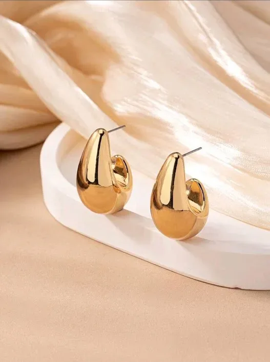 Argollas de acero inoxidable para dama color dorado