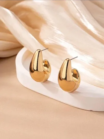 Argollas de acero inoxidable para dama color dorado