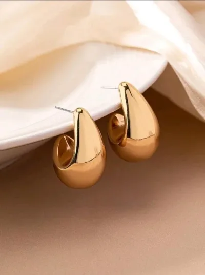 Argollas de acero inoxidable para dama color dorado