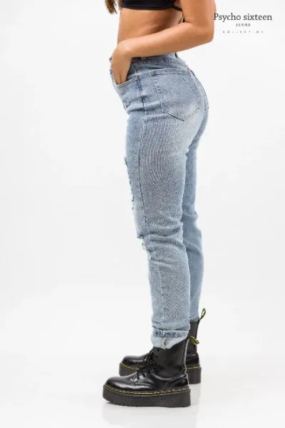 Mom Jeans Psycho Sixteen para dama PW180 color mezclilla