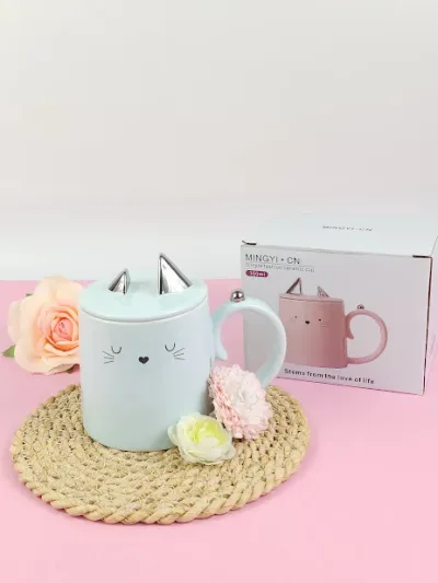 Tasa de gato para Café con Orejas en la Tapa